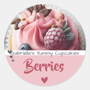 Vibrant Pink Cupcake Baking Étiquette photo