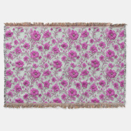 Vibrant Pink Floral Pattern With Magenta Flowers Decke