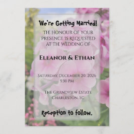 Vibrant Pink Phlox Summer Garden Wedding Einladung