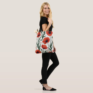 Vibrant Poppy Field Wird Bold Floral Tasche