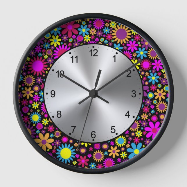 Vibrant Psychedelic Flowers in Bloom-67566 Uhr (Vorderseite)