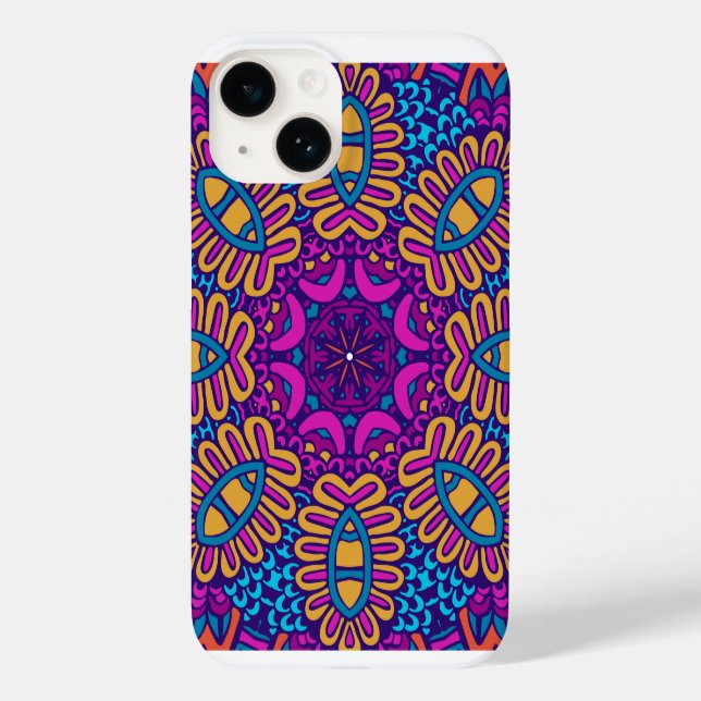 Vibrant Psychedelic Tribal iPhone Case (Rückseite)