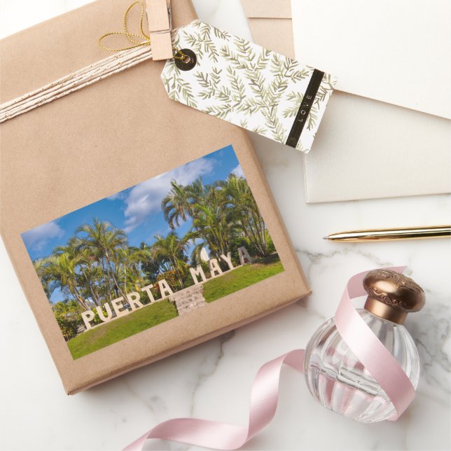 Vibrant Puerta Maya Rechteckiger Aufkleber (Schenken)