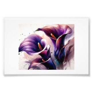 Vibrant Purple Calla Lilies,  Fotodruck