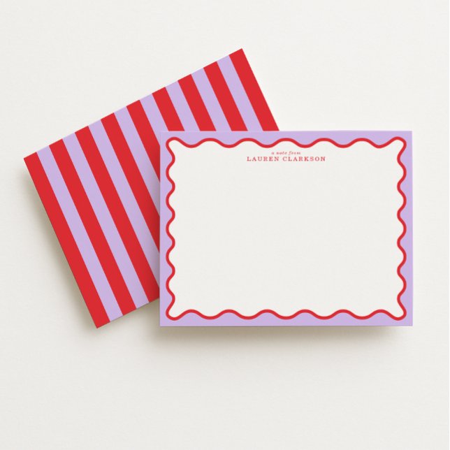 Vibrant Purple & Red Wavy Border Note Card Einladung (Von Creator hochgeladen)