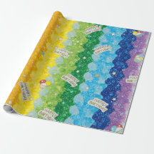 Vibrant Rainbow Birthday Cake Wrapping Paper 
