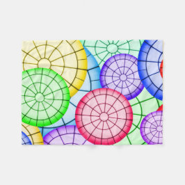 Vibrant Rainbow Concentric Circles Fleecedecke
