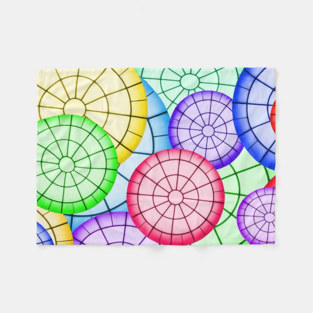 Vibrant Rainbow Concentric Circles  Fleecedecke (Vorderseite (Horizontal))