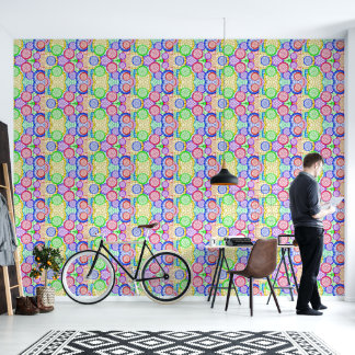 Vibrant Rainbow Concentric Circles Tapete