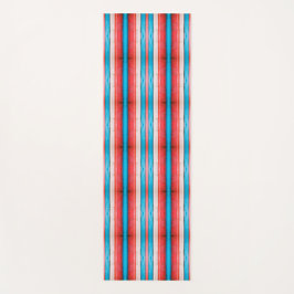 Vibrant red, blue and pink stripes pattern yogamatte
