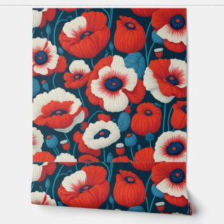Vibrant Red Poppy  Tapete