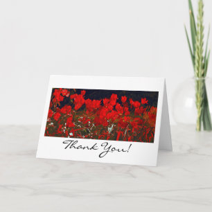 Vibrant Red Tulips, Thank You Greeting Card Dankeskarte