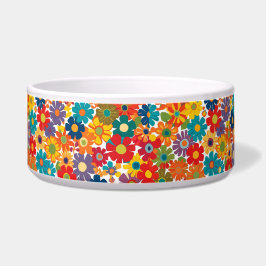 Vibrant Retro 60s Daisy Flower Power Pattern Napf