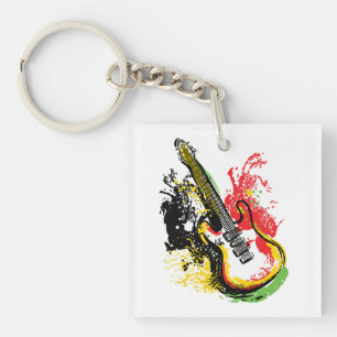Vibrant Retro Groove : Éclaboussure de Guitare Éle