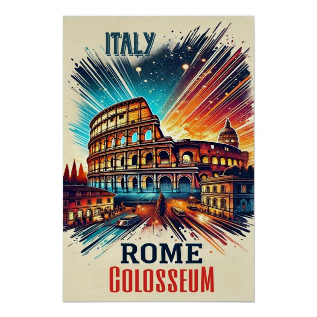 Vibrant Rome Colisée - Poster Italie (Devant)