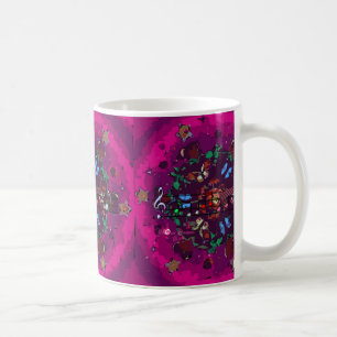 Vibrant rose coloré Fleurs Abstraites et Mug de mu