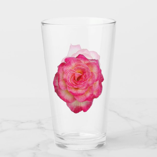 Vibrant Rose Drinking Glass Glas (Rückseite)