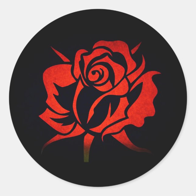 Vibrant, Rose rouge gras sur Sticker Arrière - pla (Devant)