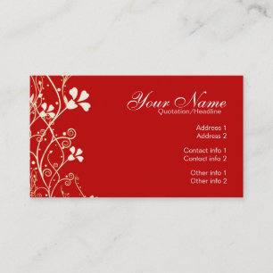 Vibrant rouge Florali Carte de visite