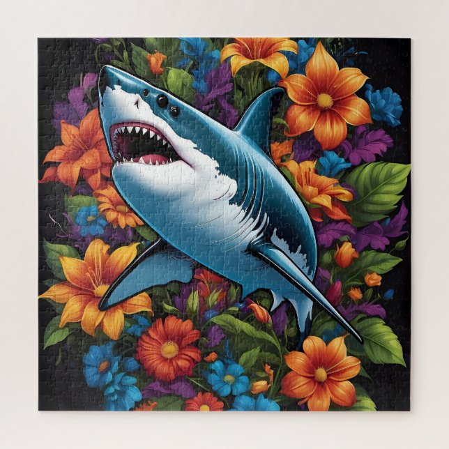 Vibrant Shark: Ein abstraktes Puzzle (Vertikal)