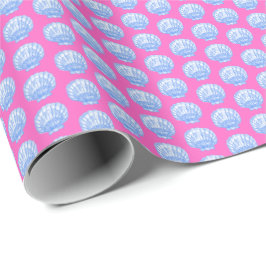 Vibrant Shells (Pink and Blue) Wrapping Paper Geschenkpapier