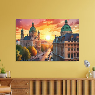 Vibrant Sketch der Wiener Monografie Leinwanddruck