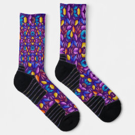 Vibrant socks with a kaleidoscope design  socken