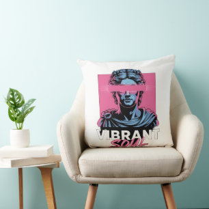 VIBRANT SOUL   Ästhetische Vaporwave griechische S Kissen