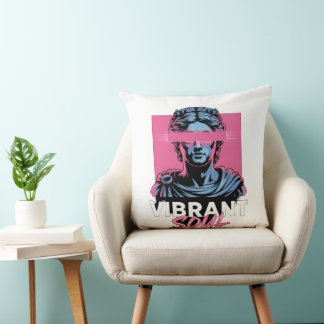 VIBRANT SOUL | Ästhetische Vaporwave griechische S Kissen