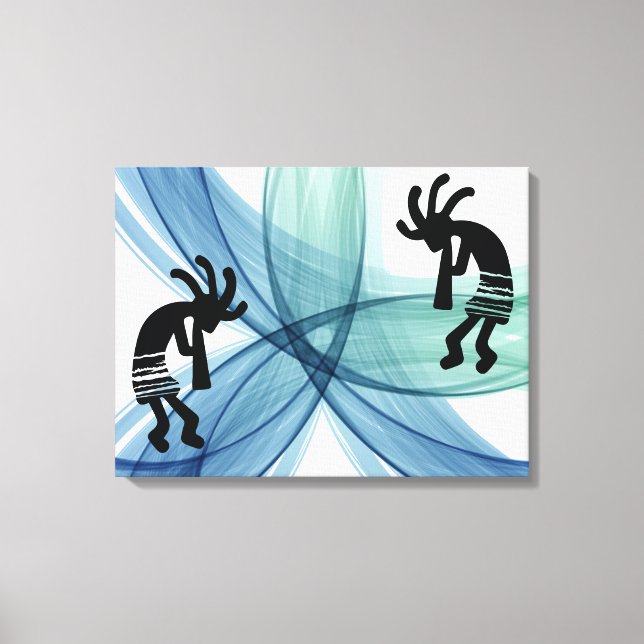 Vibrant Southwestern Kokopelli Leinwanddruck (Vorderseite)
