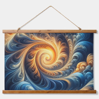 Vibrant Spiral Tapestry | Cosmic Flow Wall Art Wandteppich Mit Holzrahmen