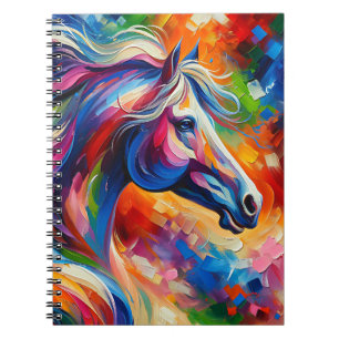 Vibrant Spirit Horse – Abstrakte Farbfluss-Kunst Notizblock