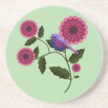 Vibrant Spring Floral with Cute Purple Bird Art Getränkeuntersetzer<br><div class="desc">Bring the freshness of the garden into your home with this beautiful Spring illustration. Featuring a chubby purple bird resting on a flowering branch, surrounded by vibrant deep pink blooms and lush green leaves. This cheerful design is perfect for celebrating the season of new beginnings. It looks stunning on tote...</div>