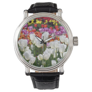 Vibrant Spring Garden Floral Watch Armbanduhr
