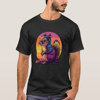 Vibrant Squirrel In Sunset Colors T-Shirt