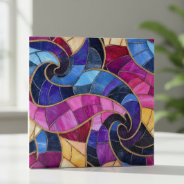 Vibrant Stained Glass Swirl Mosaic Fliese