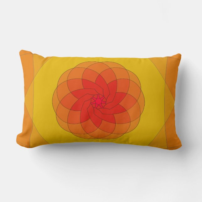 Vibrant Sunburst Design Lendenkissen (Vorderseite)