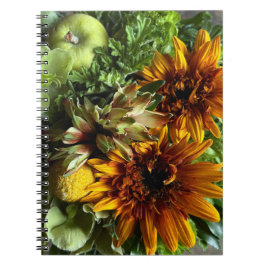 Vibrant Sunflower and Alstroemeria Bouquet Noteboo Notizblock