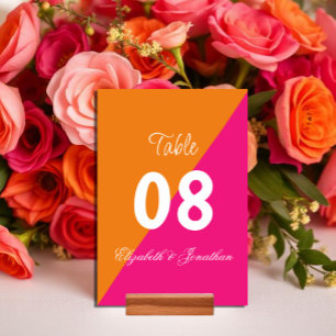 Vibrant Sunrise Minimalist Mix & Match Wedding Tischnummer