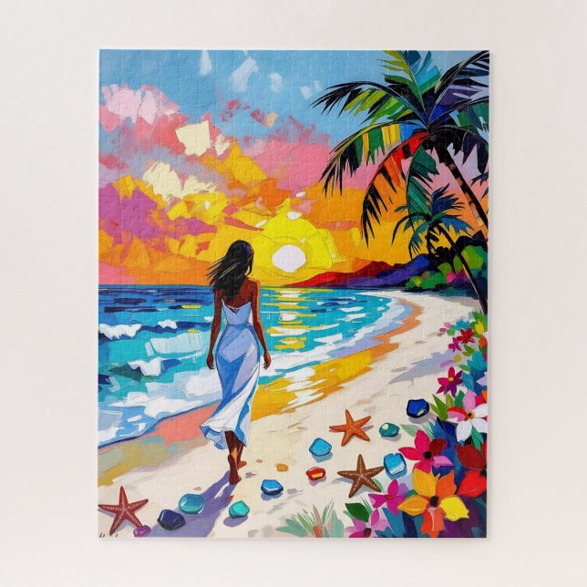Vibrant Sunset Abstract Beach Scene (Vertikal)