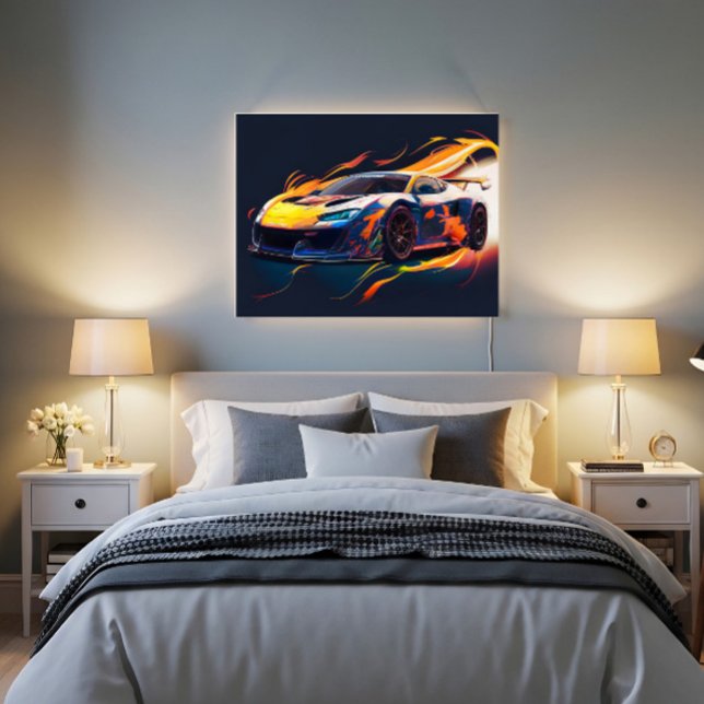 Vibrant Supercar Racing Digital Flames Poster (Von Creator hochgeladen)