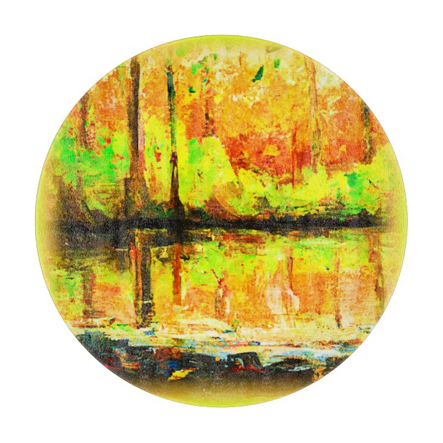 "Vibrant Swamp Forest" Cute Painting. Buy Now Schneidebrett (Vorderseite)
