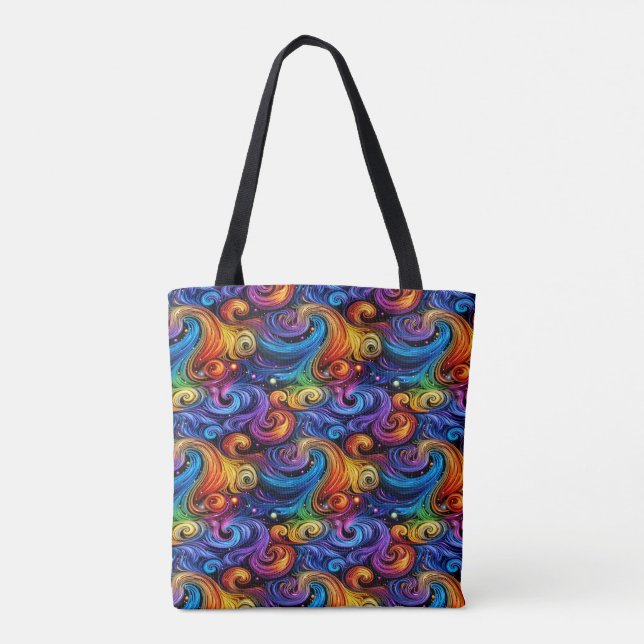 Vibrant Swirl Pattern Fleece Blanket Tasche (Rückseite)