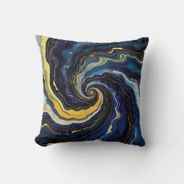 Vibrant Swirls of Blue and Gold 2 Kissen