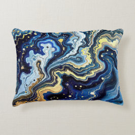Vibrant Swirls of Blue and Gold 5 Dekokissen