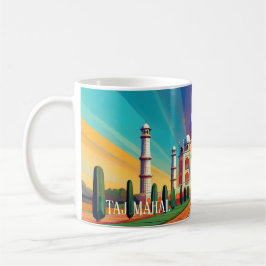 Vibrant Taj Mahal Sunrise Art Mug Kaffeetasse