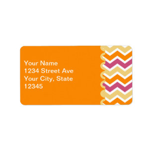 Vibrant Tribal ZigZag Adressaufkleber