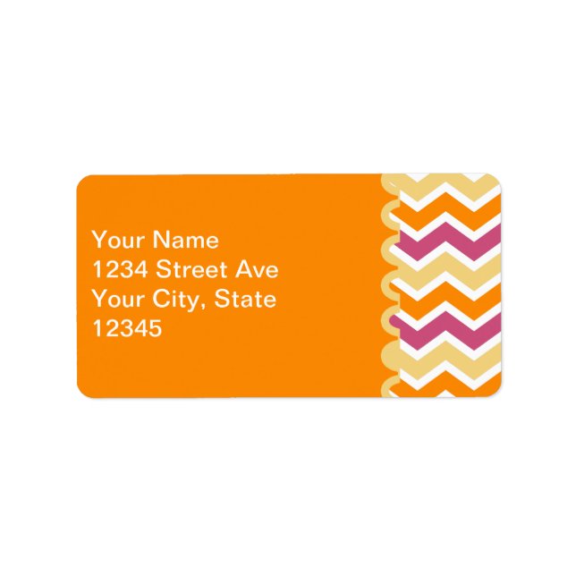 Vibrant Tribal ZigZag Adressaufkleber (Vorne)