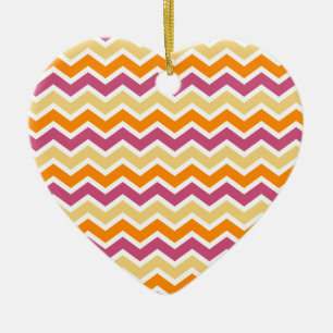 Vibrant Tribal ZigZag Keramik Ornament