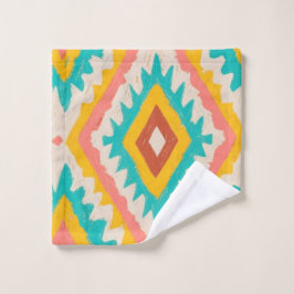 Vibrant Tribe, Bold Geometric Boho Pattern Waschlappen